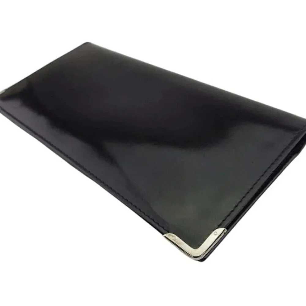 GUCCI Long Billfold Square Plate Enamel Leather Authentic Used - Picture 4 of 9